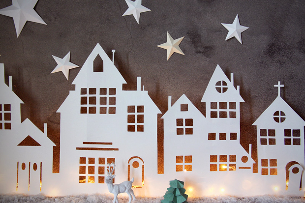 illuminated christmas village cutout bellissima kids bellissima kids cardboard christmas village